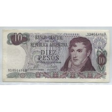 ARGENTINA COL. 620a BILLETE 10 PESOS LEY 18.188 BOT 2359 SIN CIRCULAR UNC